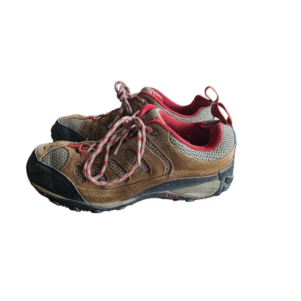 Merrell Kangaroo/Ochre Hiking Trail Shoes Men's US 8.5 Brown Red Suede Vibram